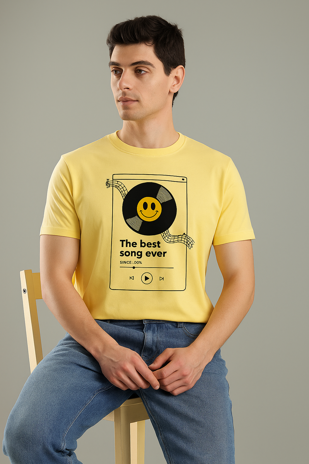 Vintage Yellow Graphic Tee – 1985 Edition