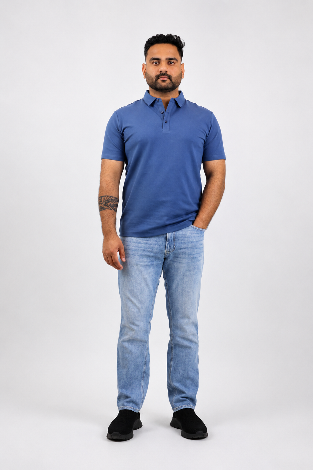 Blue Relaxed Fit Polo T shirt