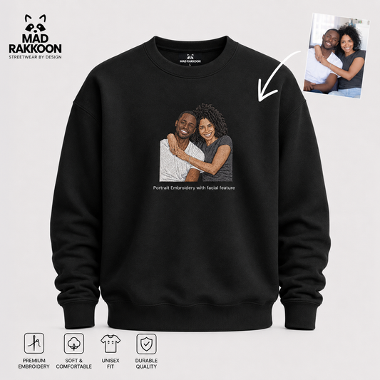Couple Photo Embroidery on a sweatshirt