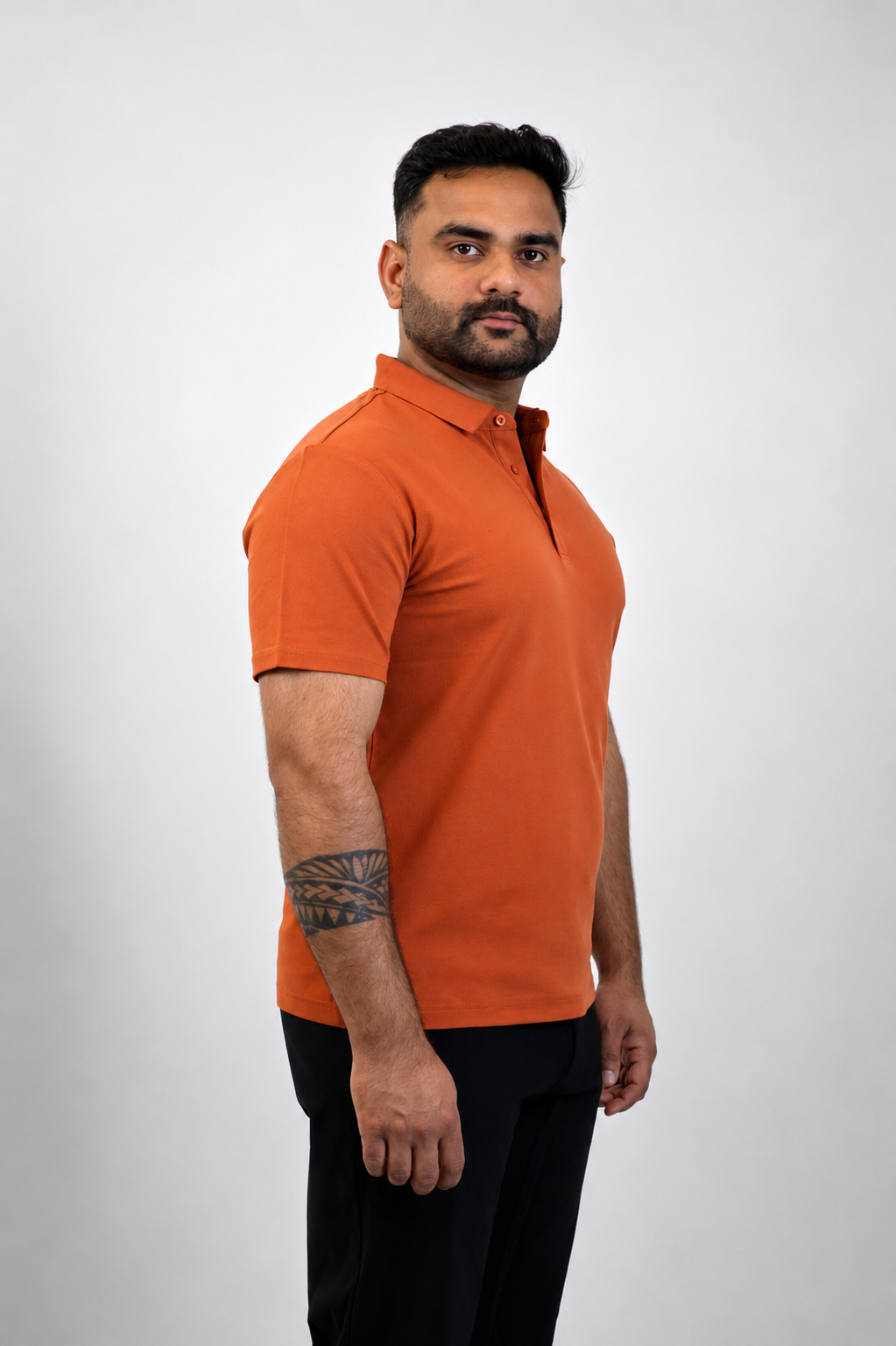 Orange Color Regular Fit Polo T shirt