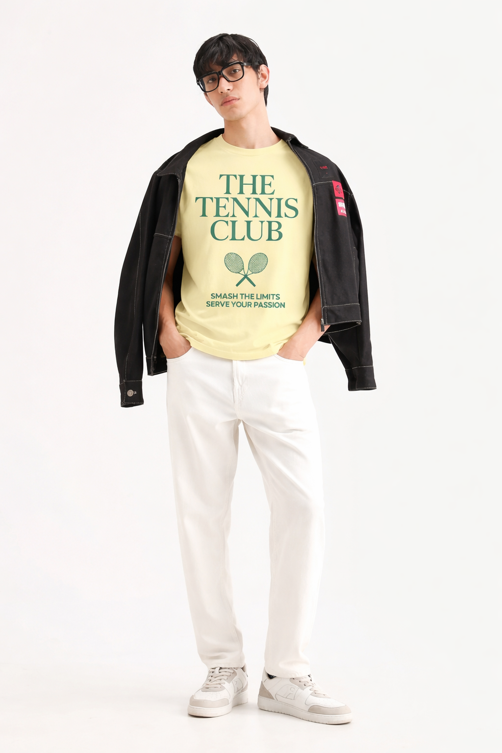 The Tennis Club Premium Tee – Light Yellow Sports Graphic T-Shirt