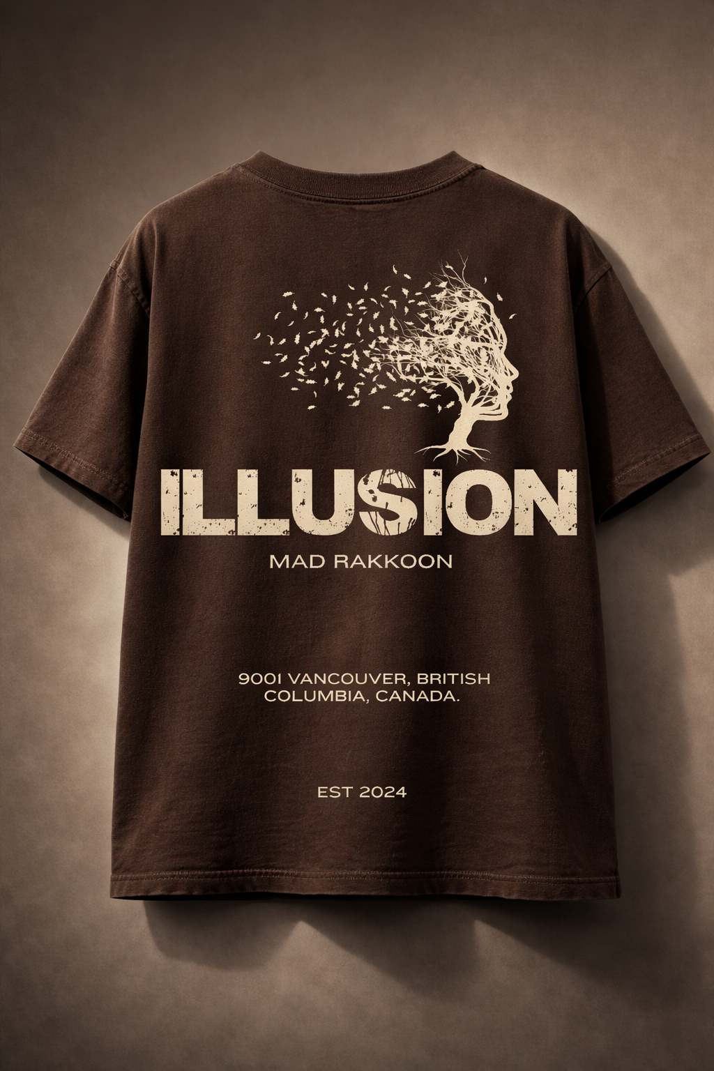 ILLUSION Oversized Graphic T-Shirt – Statement Back Print | Heavyweight Streetwear by Mad Rakkoon