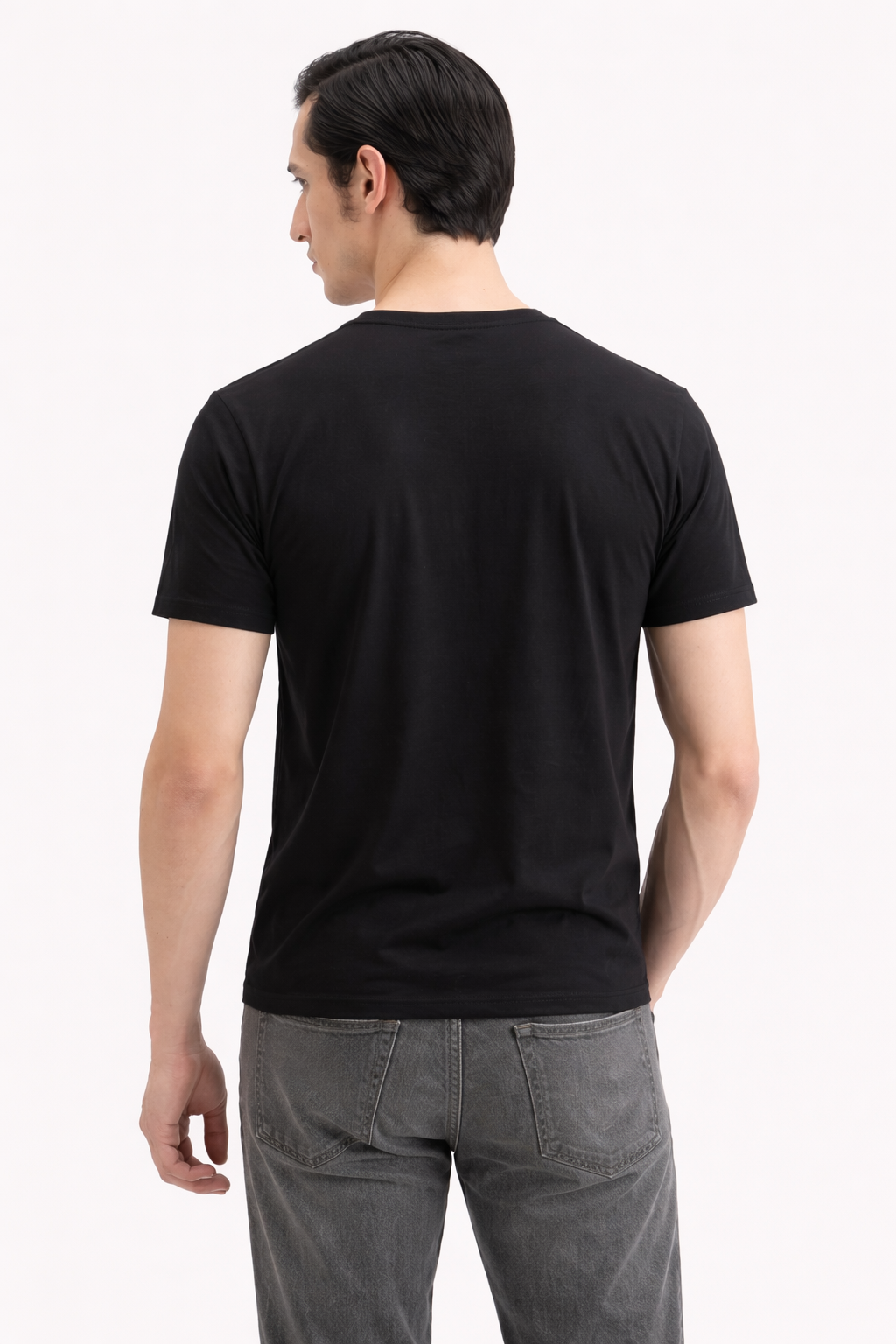 Black Cotton T-Shirt – Regular Fit Crew Neck Essential