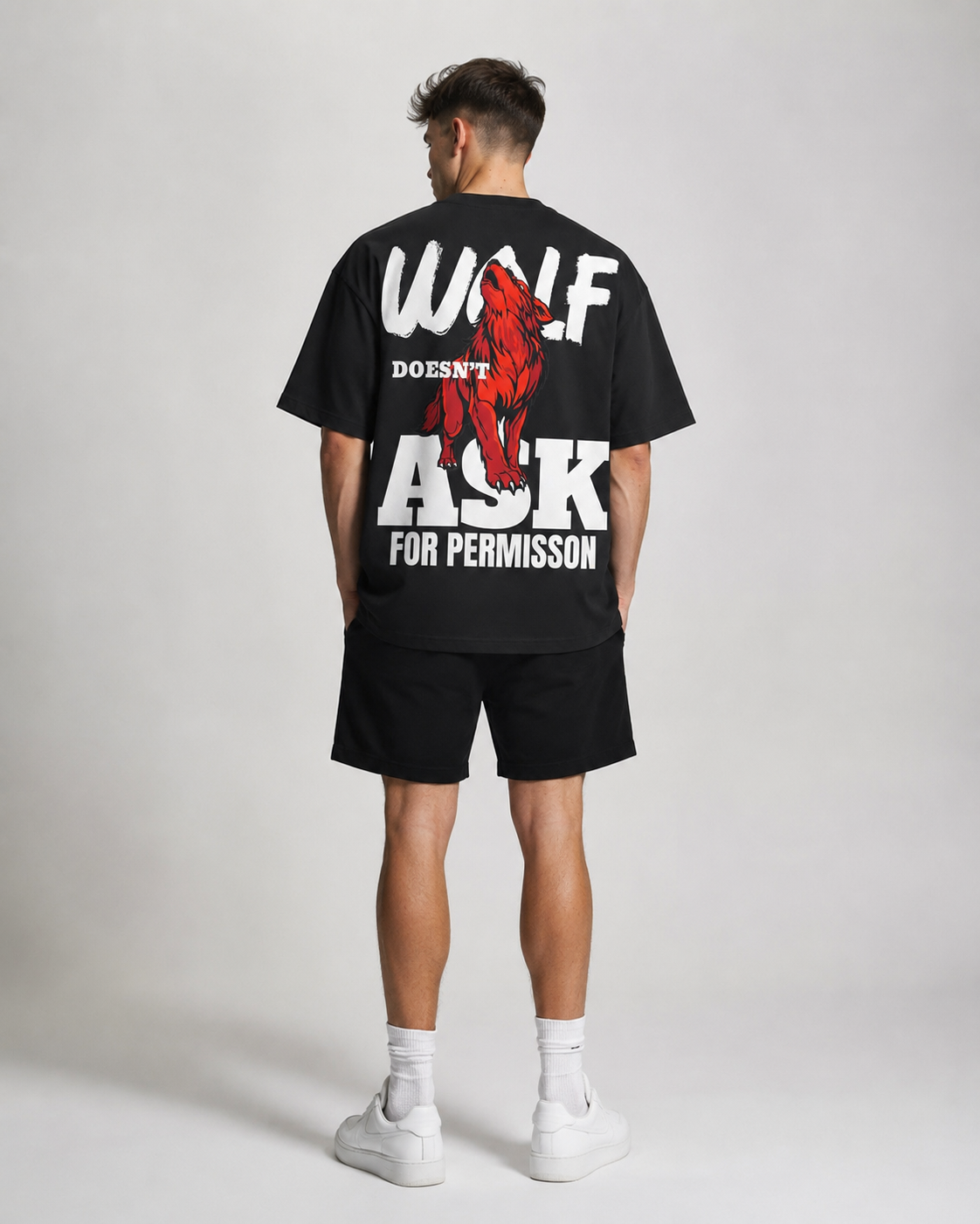 Unleashed Wolf Graphic T-Shirt – Black
