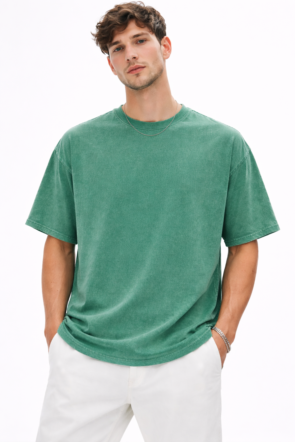 Green Acid Wash Dragon Oversized T-Shirt – 240 GSM Relaxed Fit Unisex