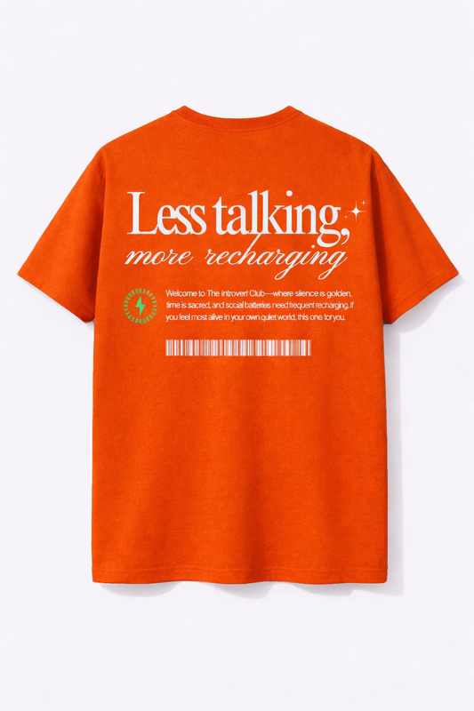 Less Talking More Recharging Oversized T-Shirt – Premium Heavyweight Streetwear | Mad Rakkoon