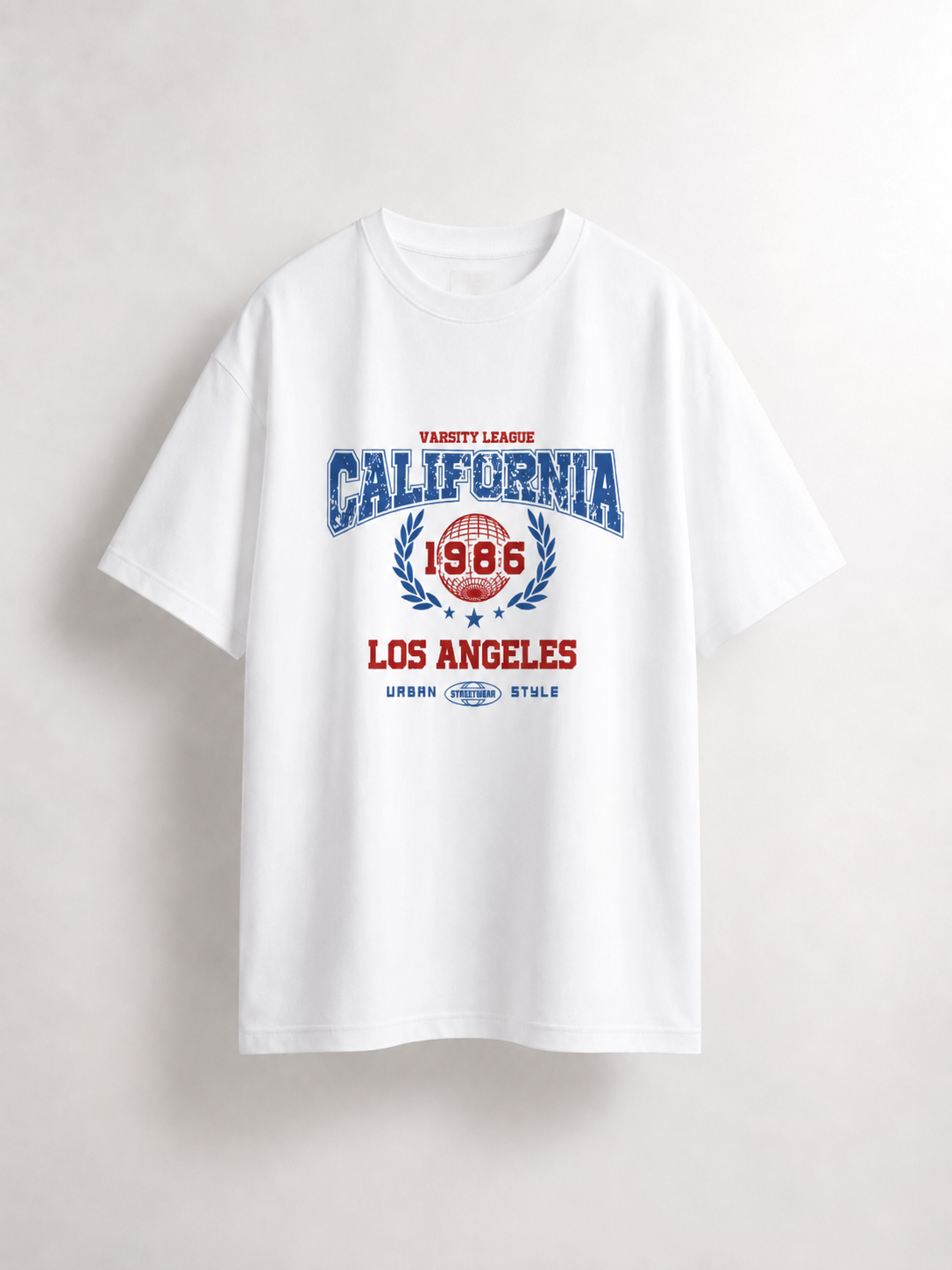 California Los Angeles Varsity Graphic Relaxed  White T-Shirt