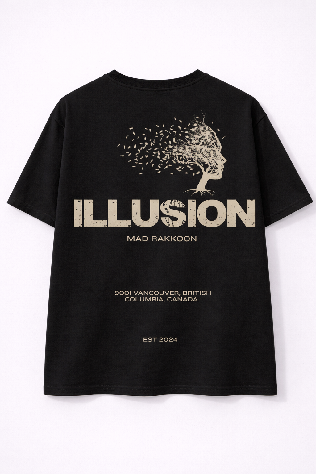 Illusion Oversized T-Shirt – 240 GSM Heavyweight Cotton | Premium Streetwear Back Print | Limited Design