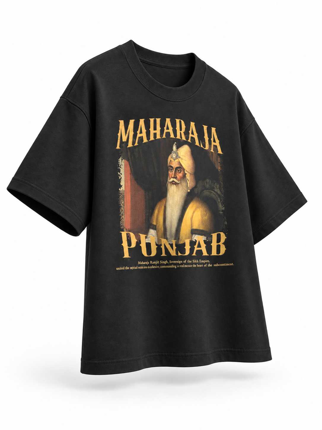 Maharaja Punjab Heritage Relaxed-Fit Cotton T-Shirt – Black