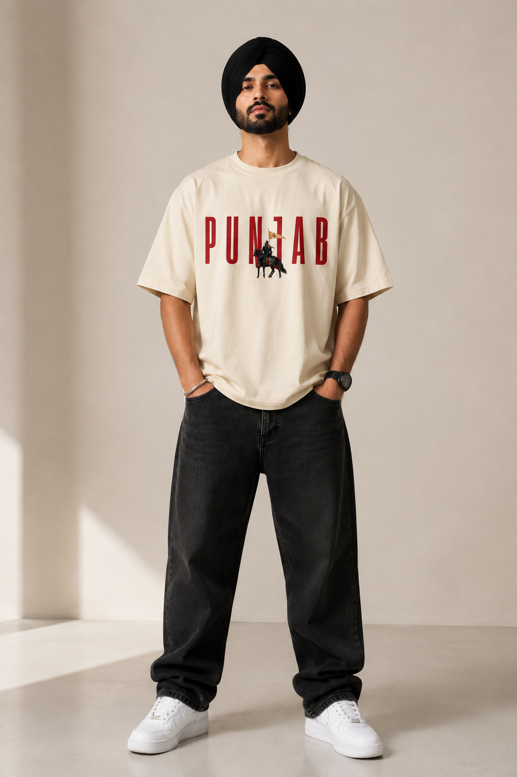Punjab Legacy Beige Designer T-Shirt