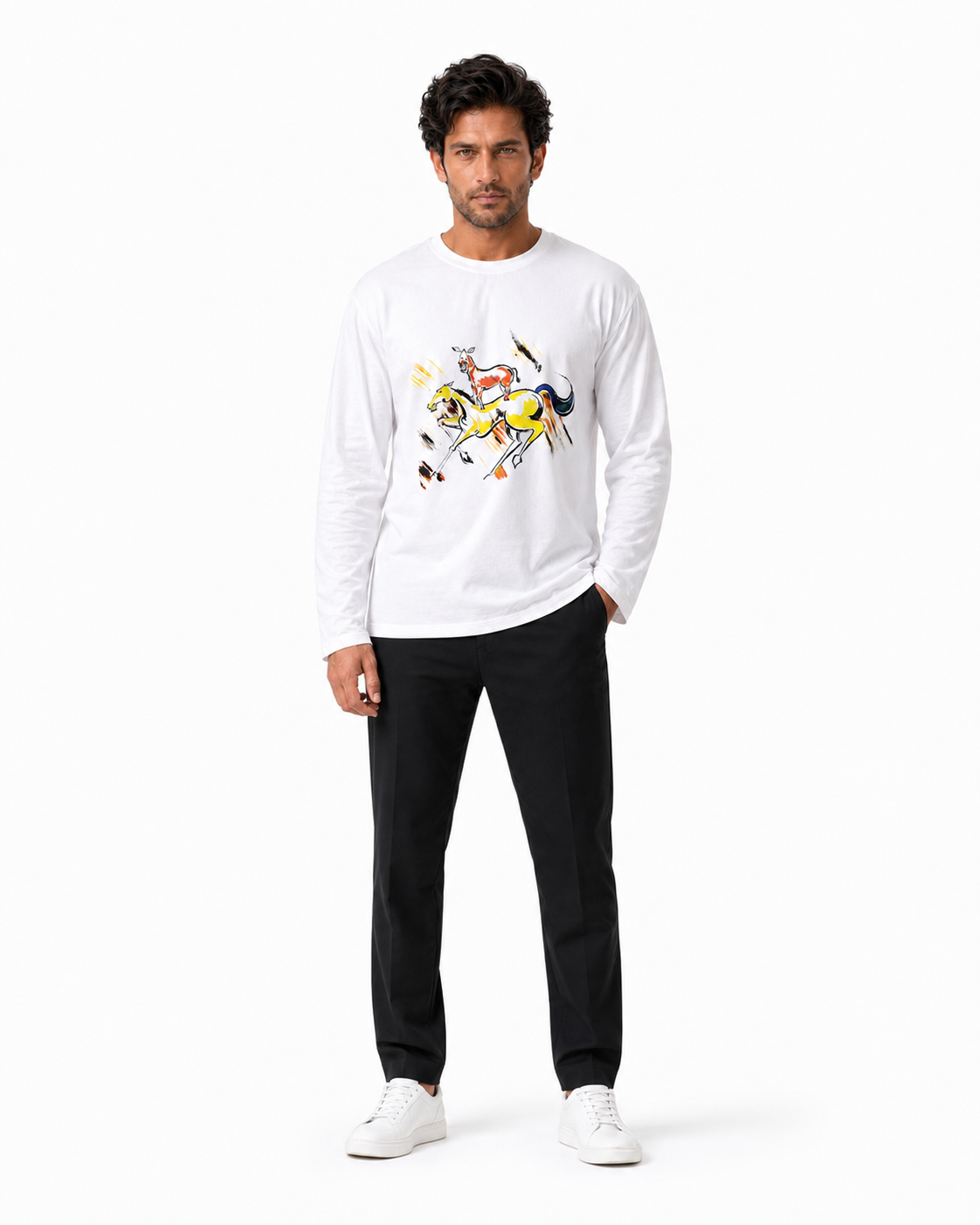 Majnu Bhai Painting 240 GSM Full-Sleeve Cotton T-Shirt