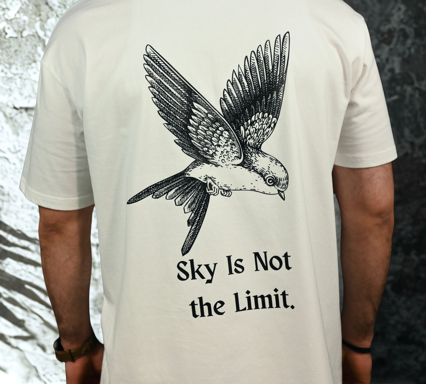 Sky Is Not the Limit White T-Shirt – 220 GSM Relaxed Fit