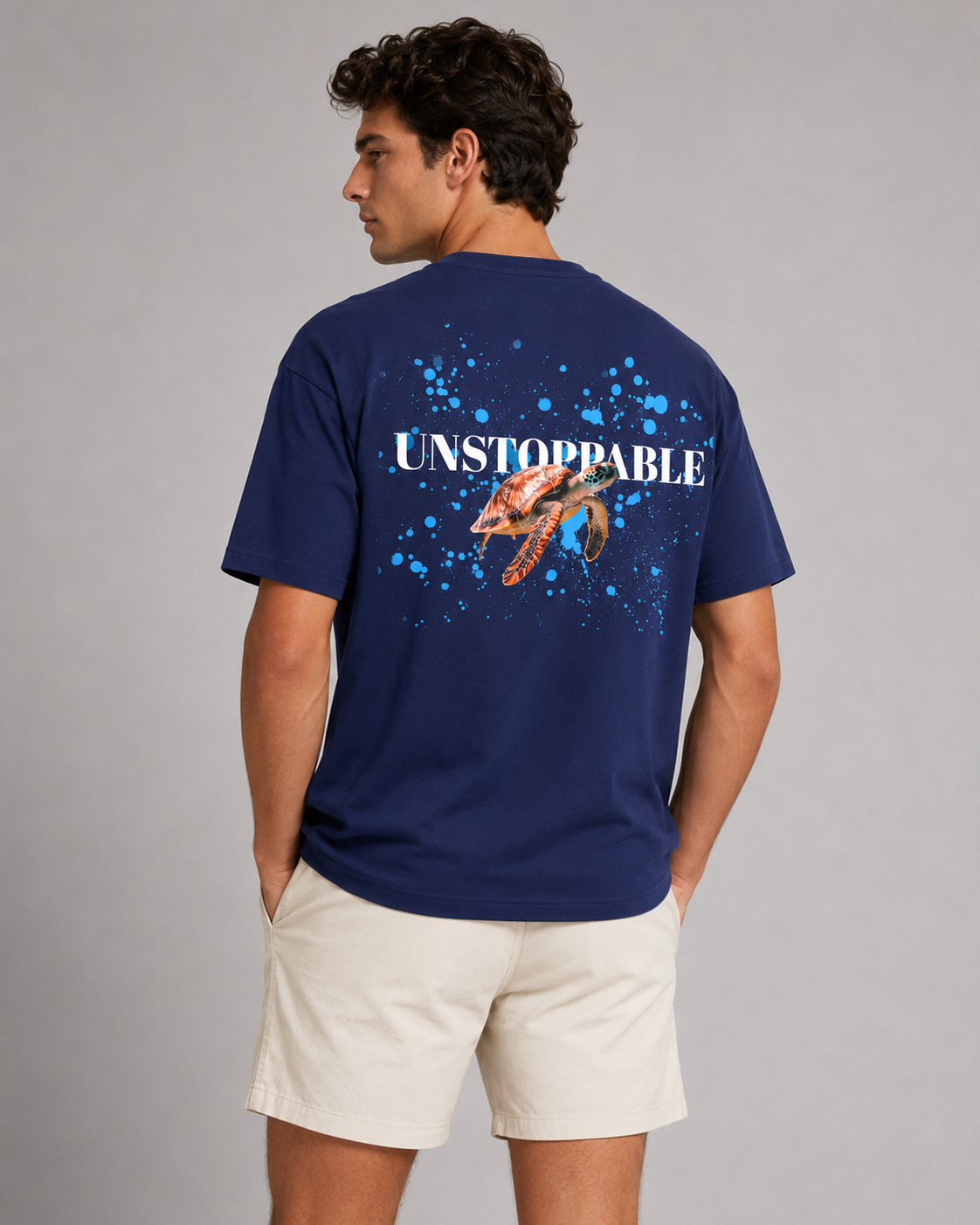 Unstoppable Turtle Art T-Shirt – Navy Blue