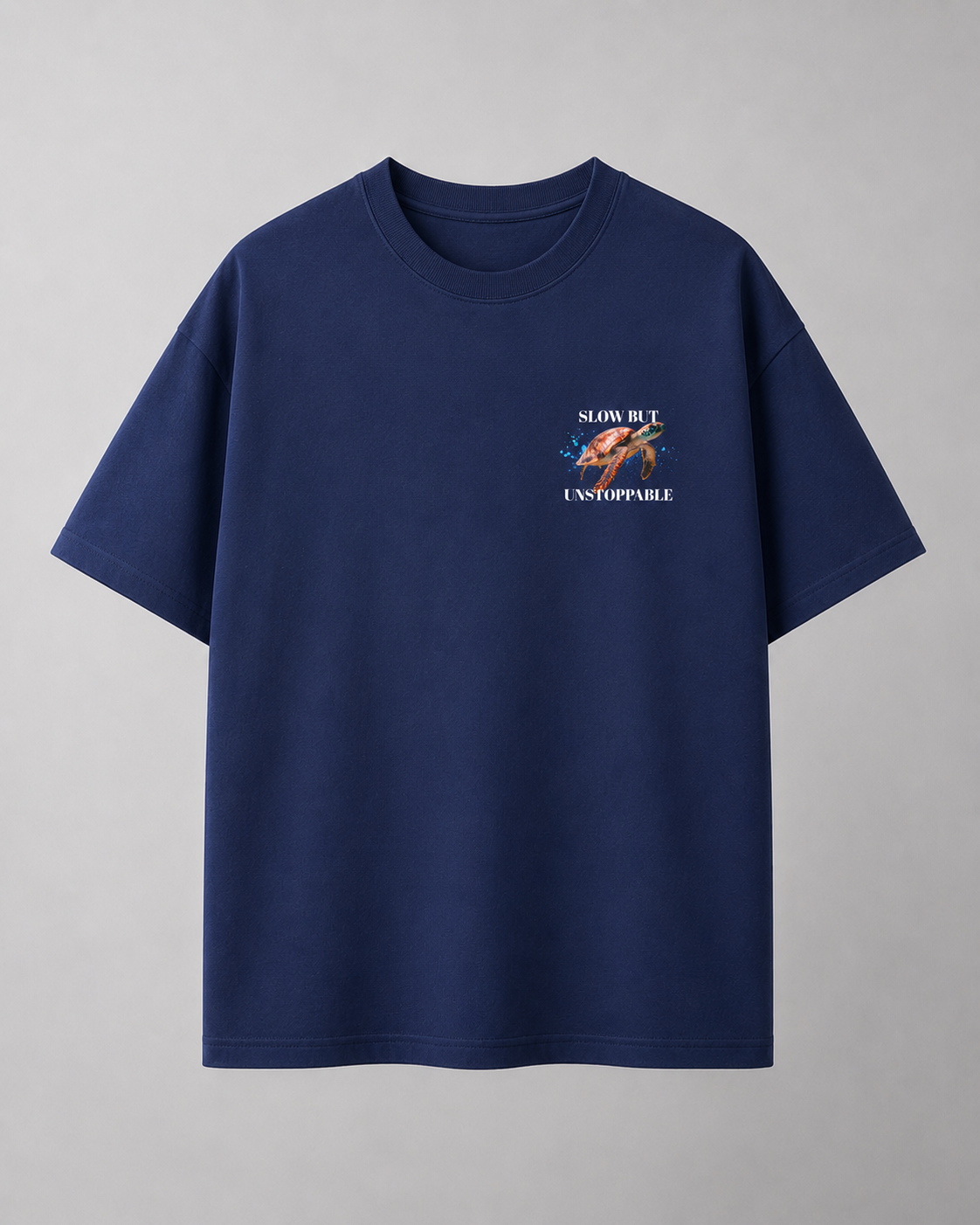 Unstoppable Turtle Art T-Shirt – Navy Blue
