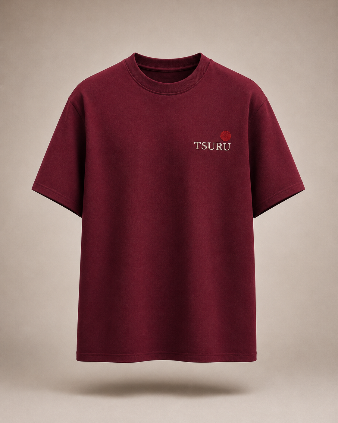 Crimson Crane Heavyweight Baggy Embroidered T-Shirt