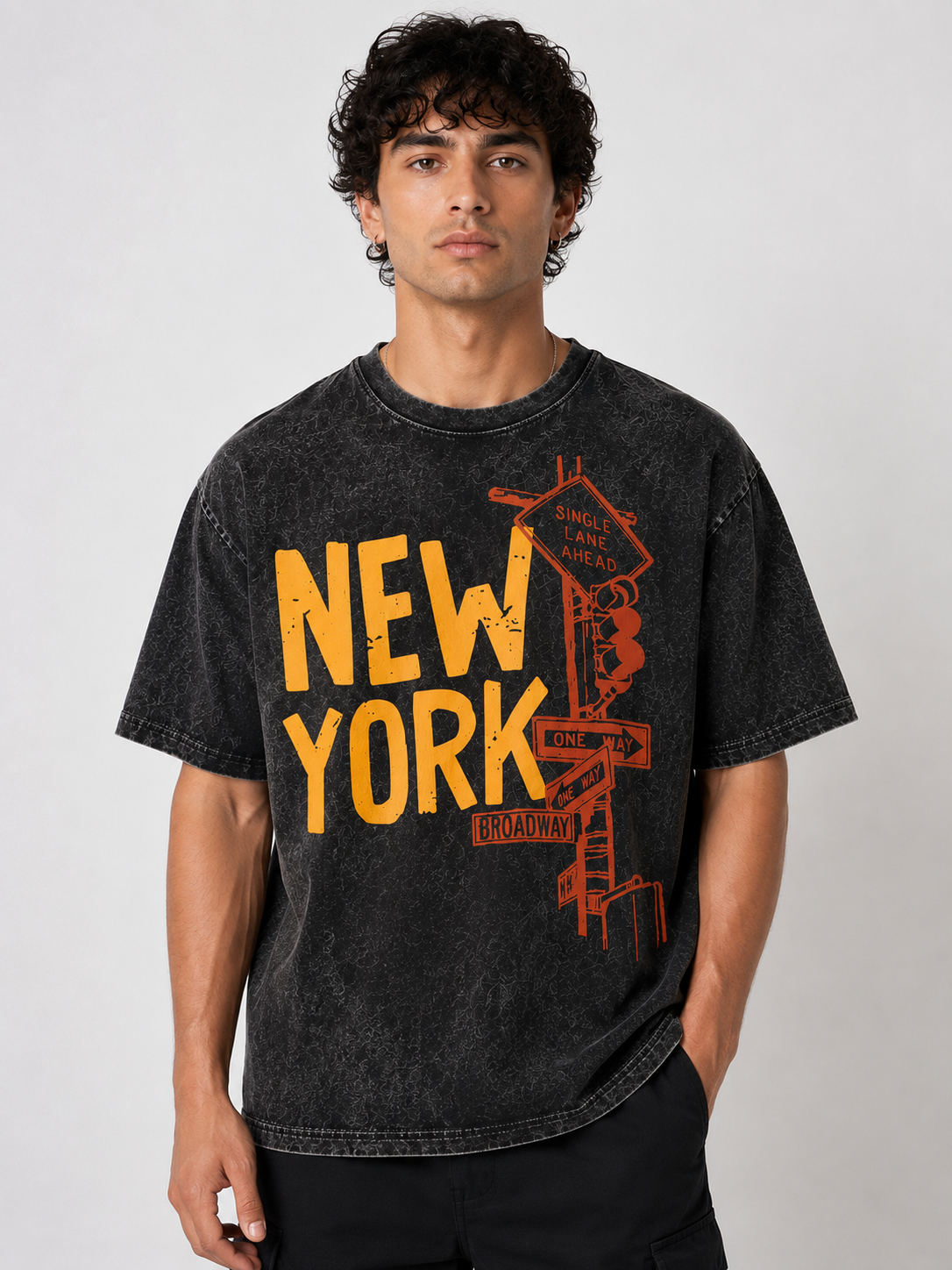 NEW YORK Black Oversized T Shirt