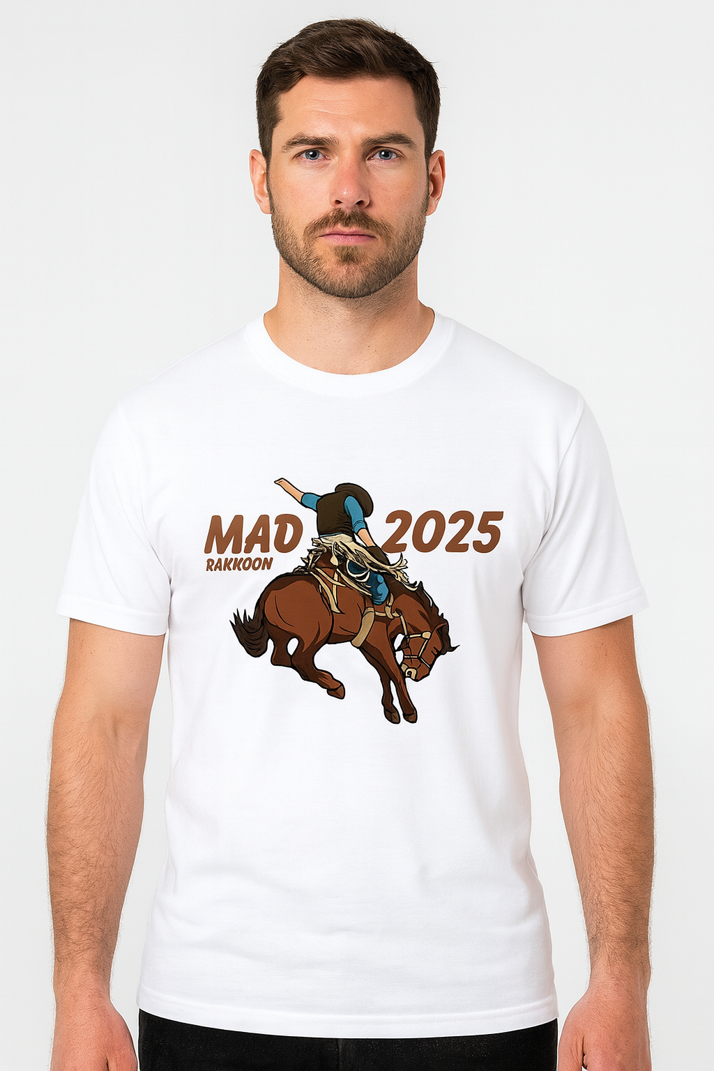 MAD RAKKOON 2025 Rider Tee – Limited Western Action Graphic