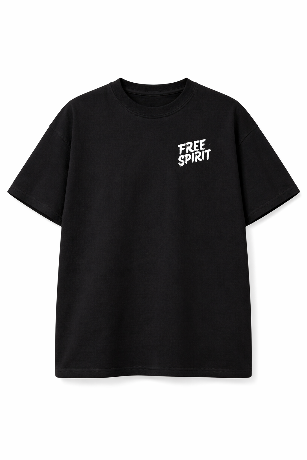 Free Spirit Oversized Black T-Shirt – 240 GSM Heavyweight Cotton