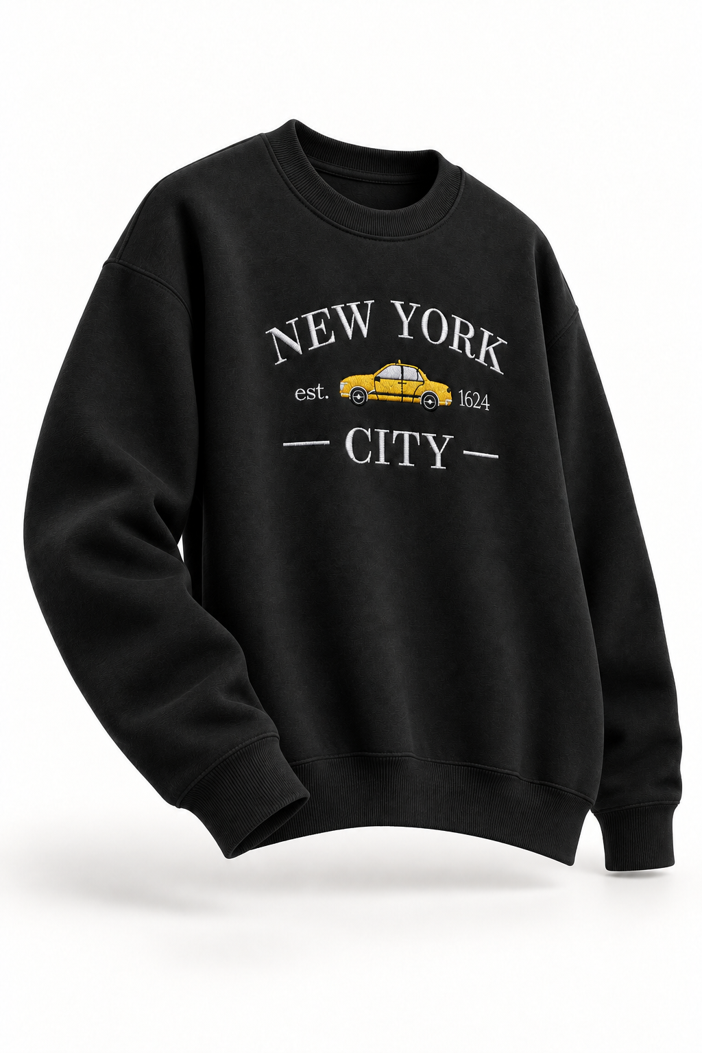 New York City Taxi Embroidered Unisex Sweatshirt – Black