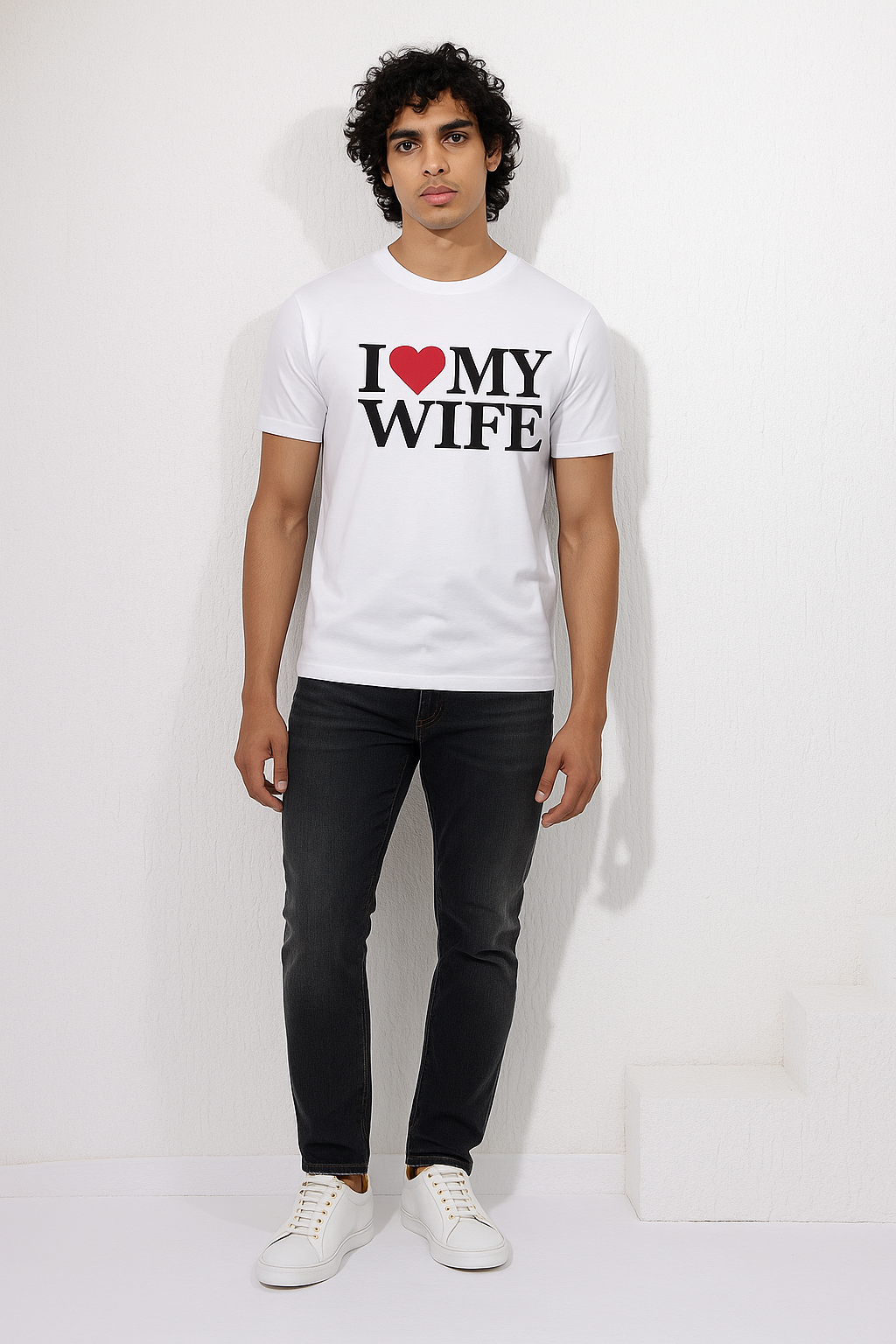 I ❤️ My Wife White T-Shirt – Designed in BC by Mad Rakkoon (Proudly Canadian)