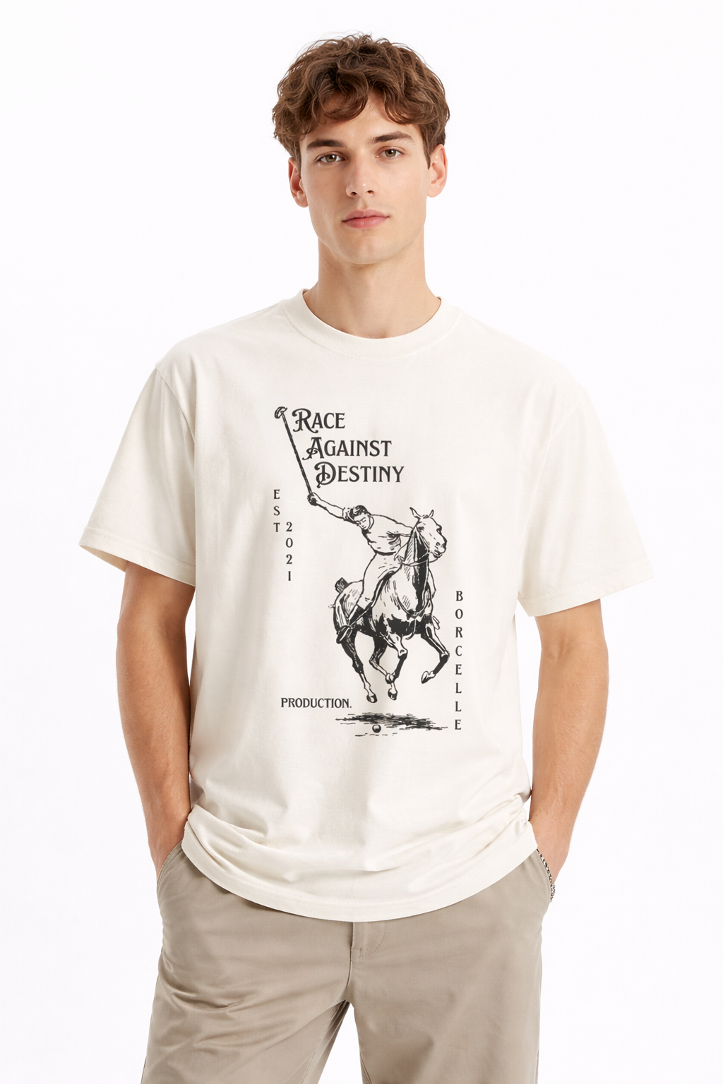 Race Against Destiny Off-White Regular Fit T-Shirt