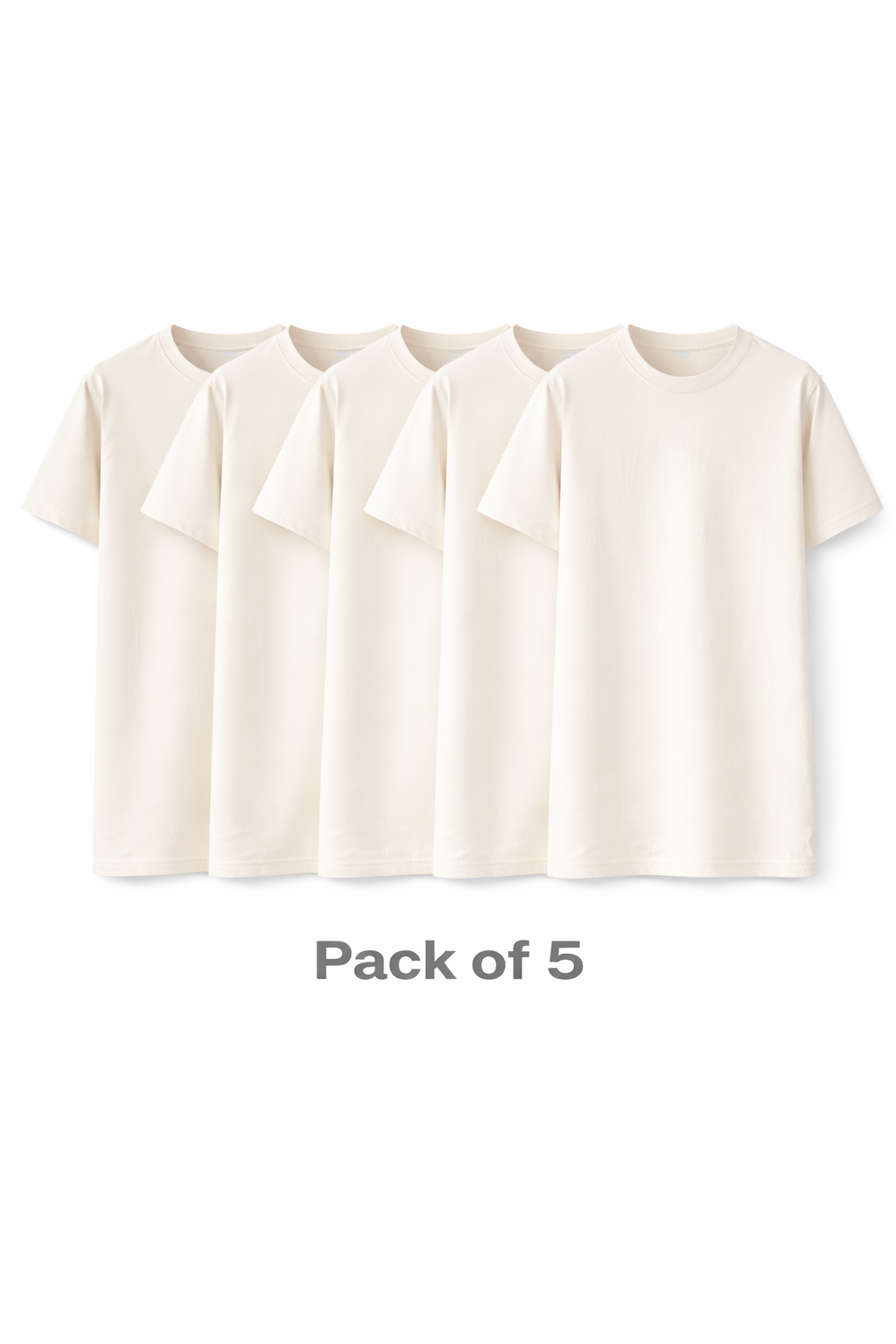 Mad Rakkoon 5-Pack Heavyweight Cotton T-Shirts – 220 GSM Premium Crew Neck Essentials