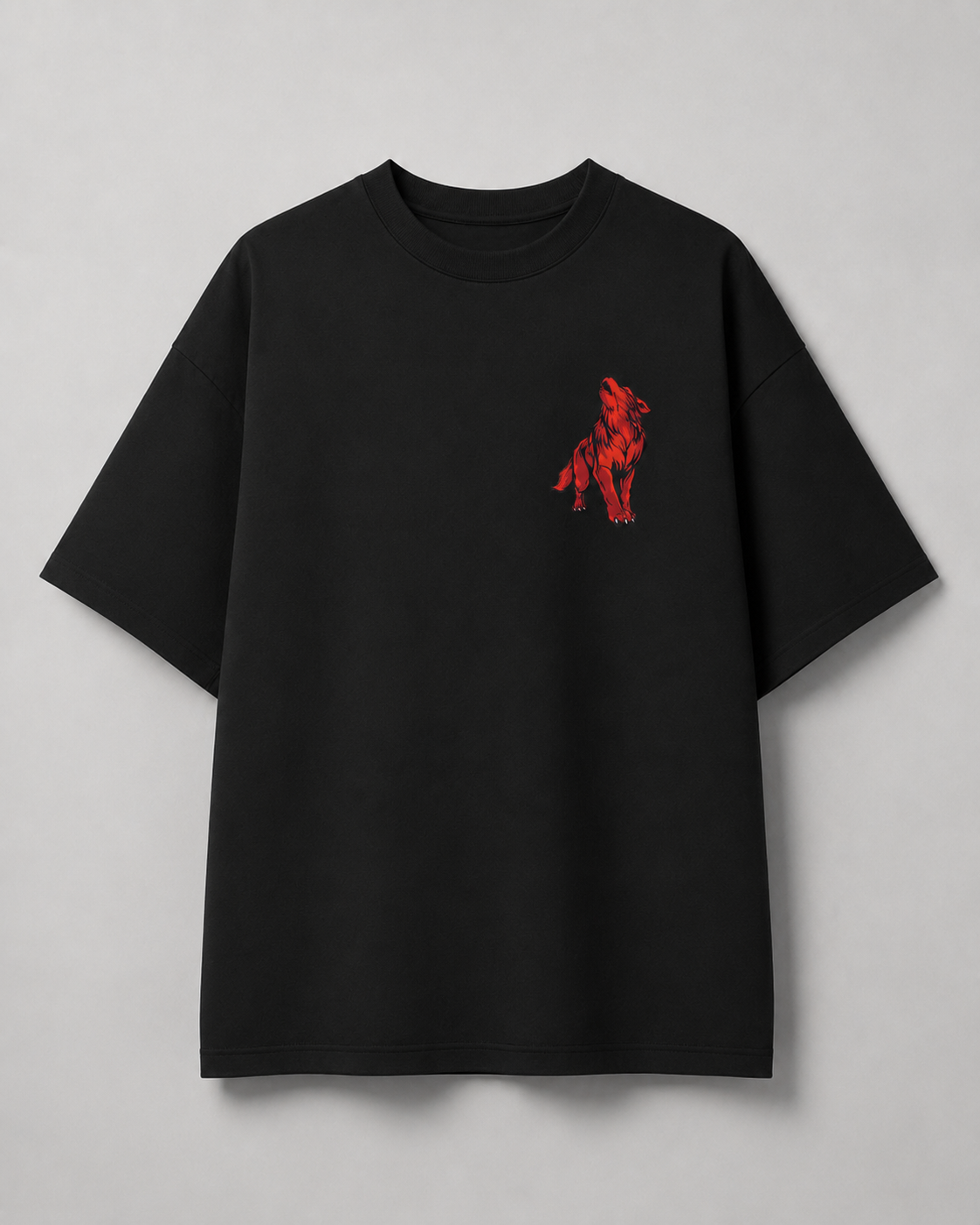 Unleashed Wolf Graphic T-Shirt – Black