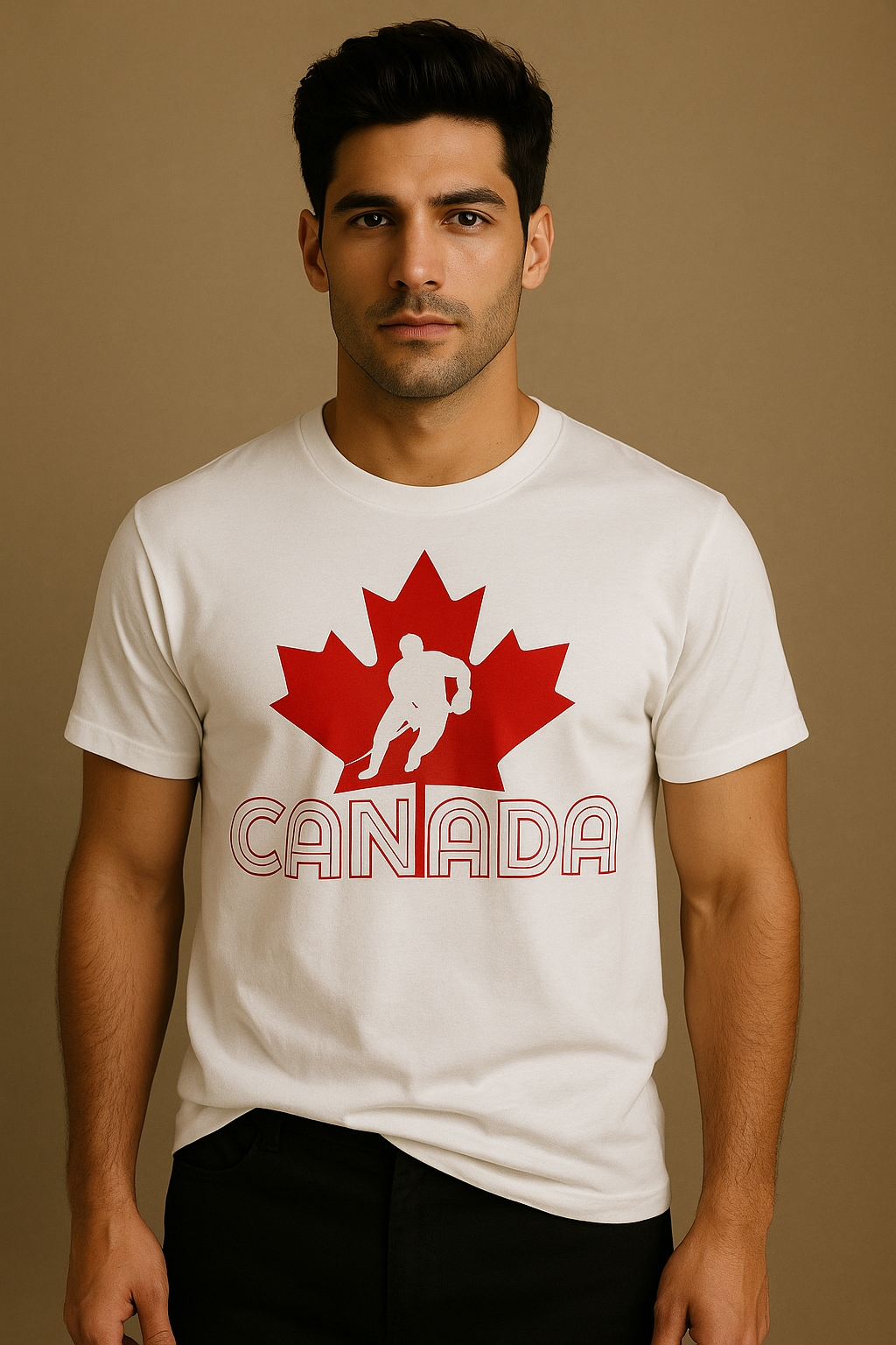 Canada Hockey Maple Leaf T-Shirt 100% Breathable Cotton