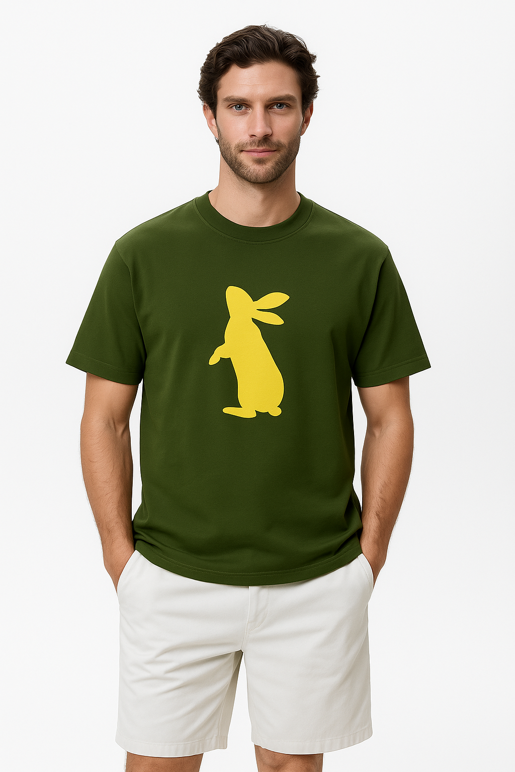 Golden Bunny Forest Tee – Premium Cotton