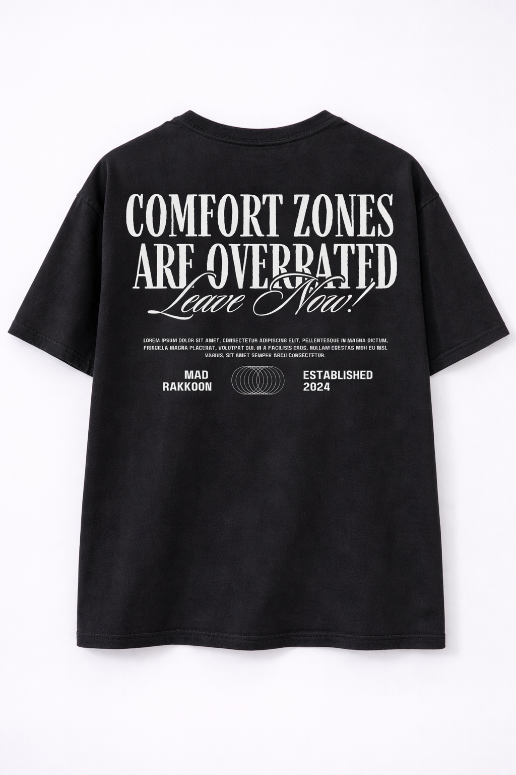 Comfort Zones Are Overrated Oversized T-Shirt – 240 GSM Heavyweight Cotton | Motivational Streetwear Back Print