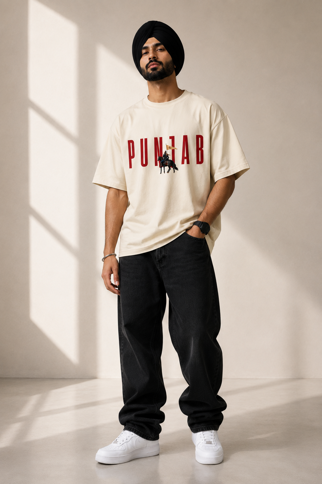 Punjab Legacy Beige Designer T-Shirt