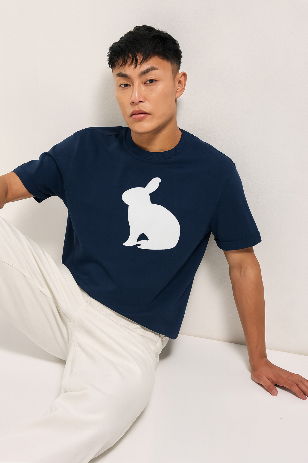 Pure Soul – Navy Elegance Cotton Tee