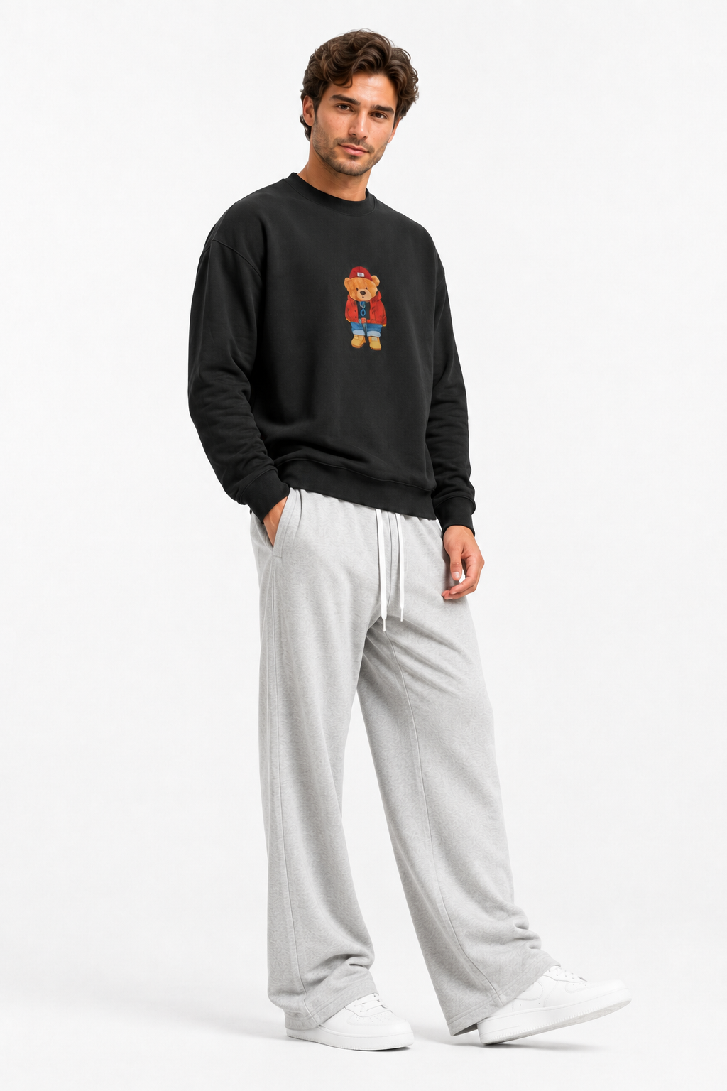 Colour Pop Teddy Black Sweatshirt – Unisex