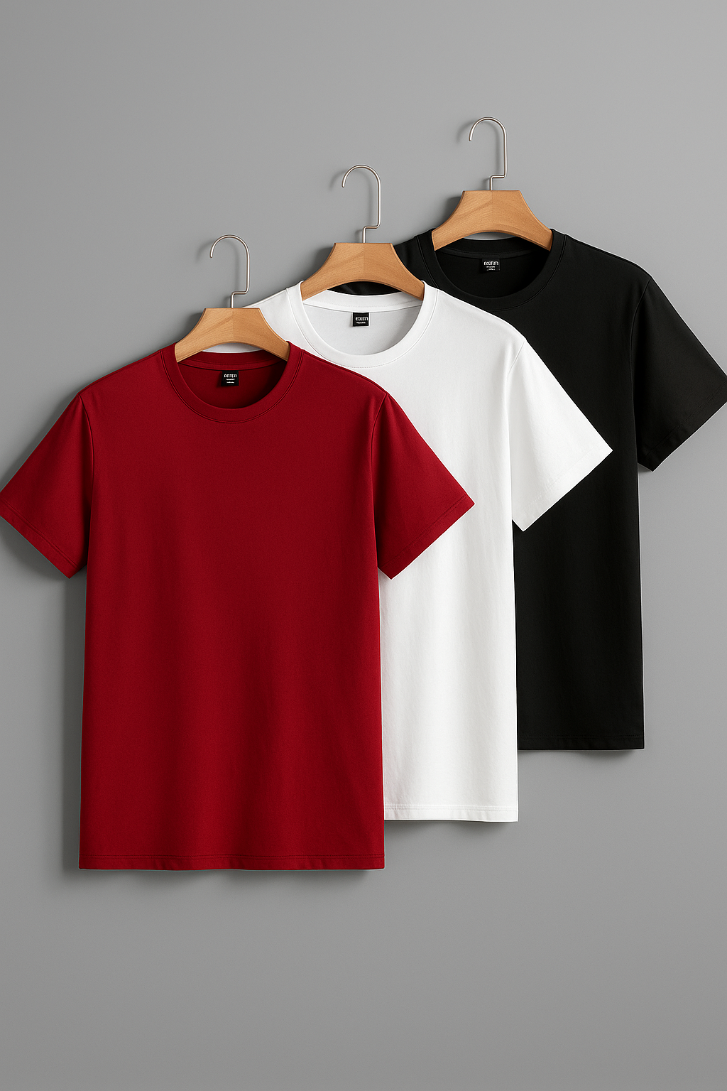 A Mad Rakkoon Premium 3-Pack Essentials Tee Set – Red, White & Black | Designed in British Columbia