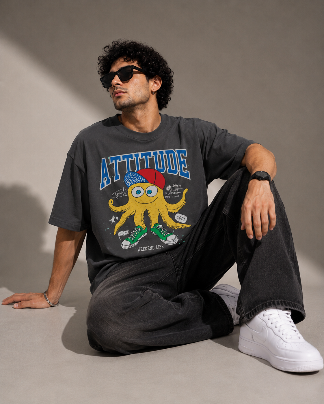 Attitude Graphic Oversized T-Shirt