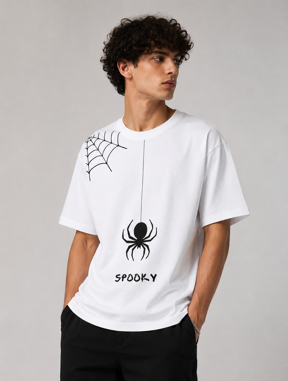 White Spooky T shirt