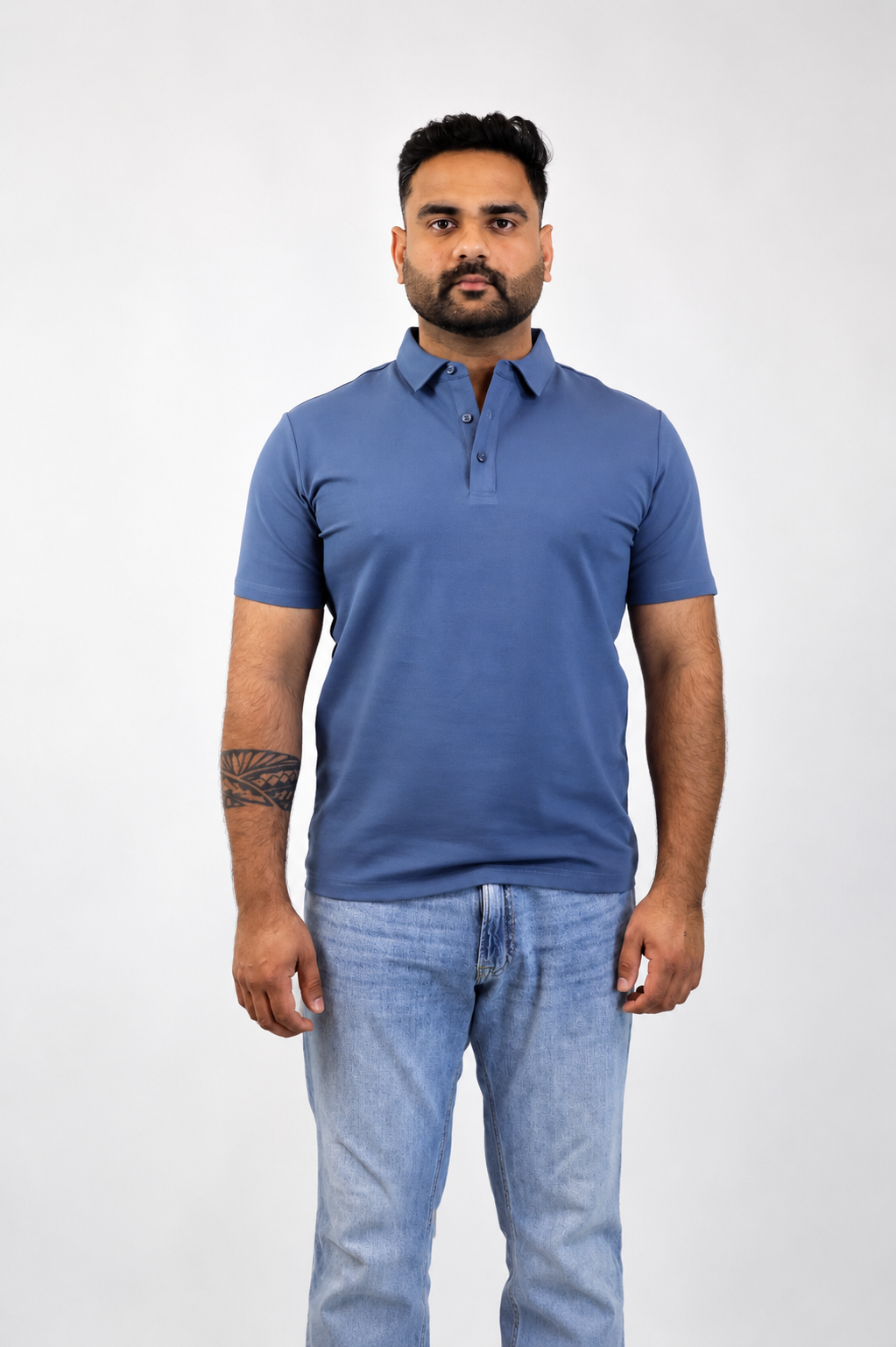 Blue Relaxed Fit Polo T shirt