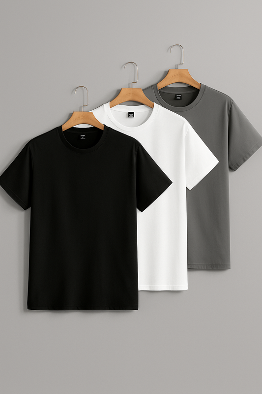 Mad Rakkoon Essential 3-Pack Premium Cotton Tees – Black, White & Grey | Designed in British Columbia | Ship to World Canada & USA