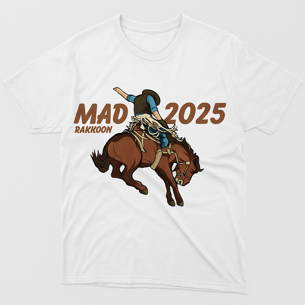 MAD RAKKOON 2025 Rider Tee – Limited Western Action Graphic