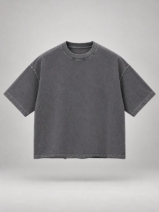 Vintage Charcoal 260 GSM Designer-Cut Baggy T-Shirt