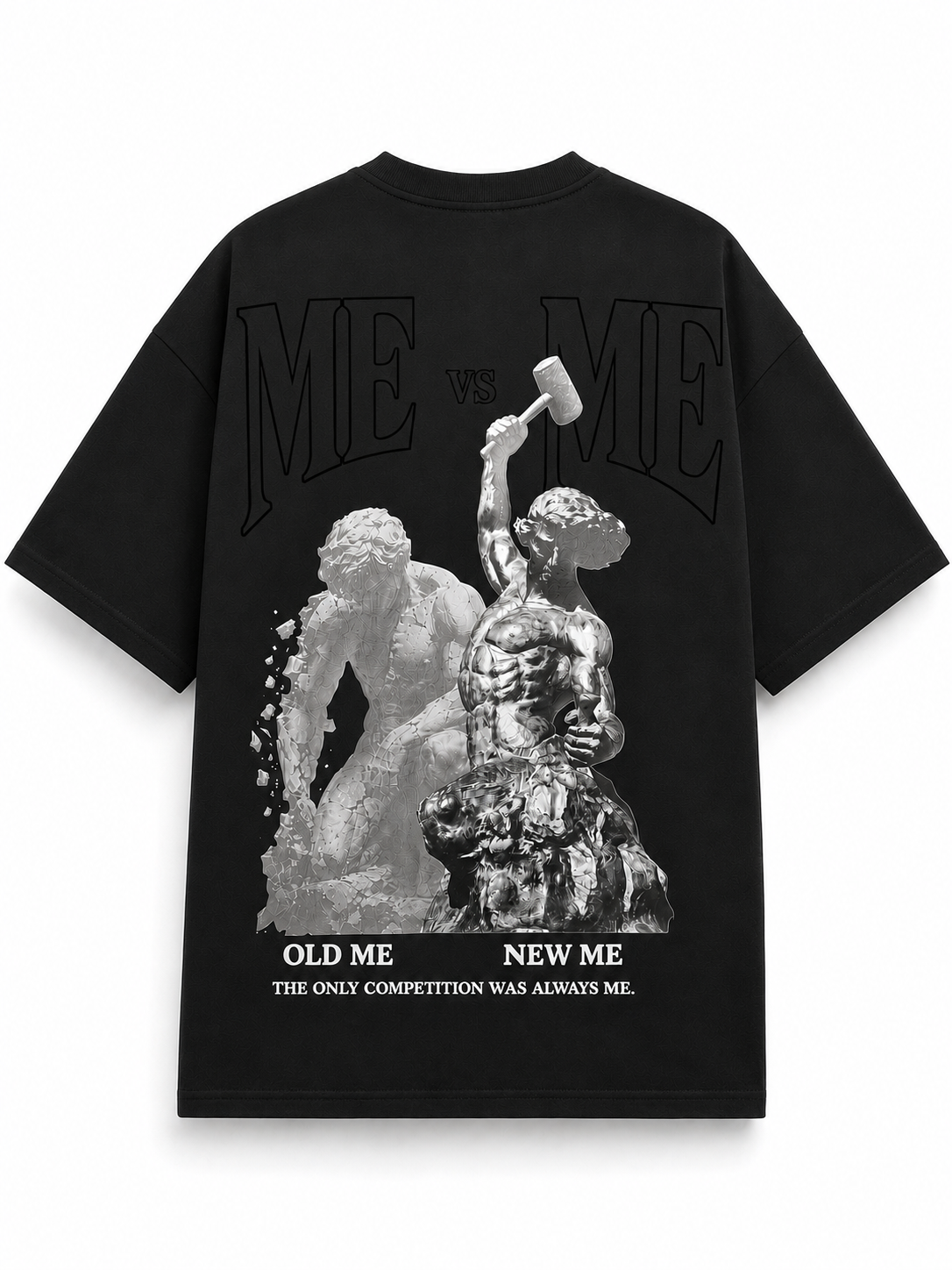 ME VS ME Black Cotton T Shirt