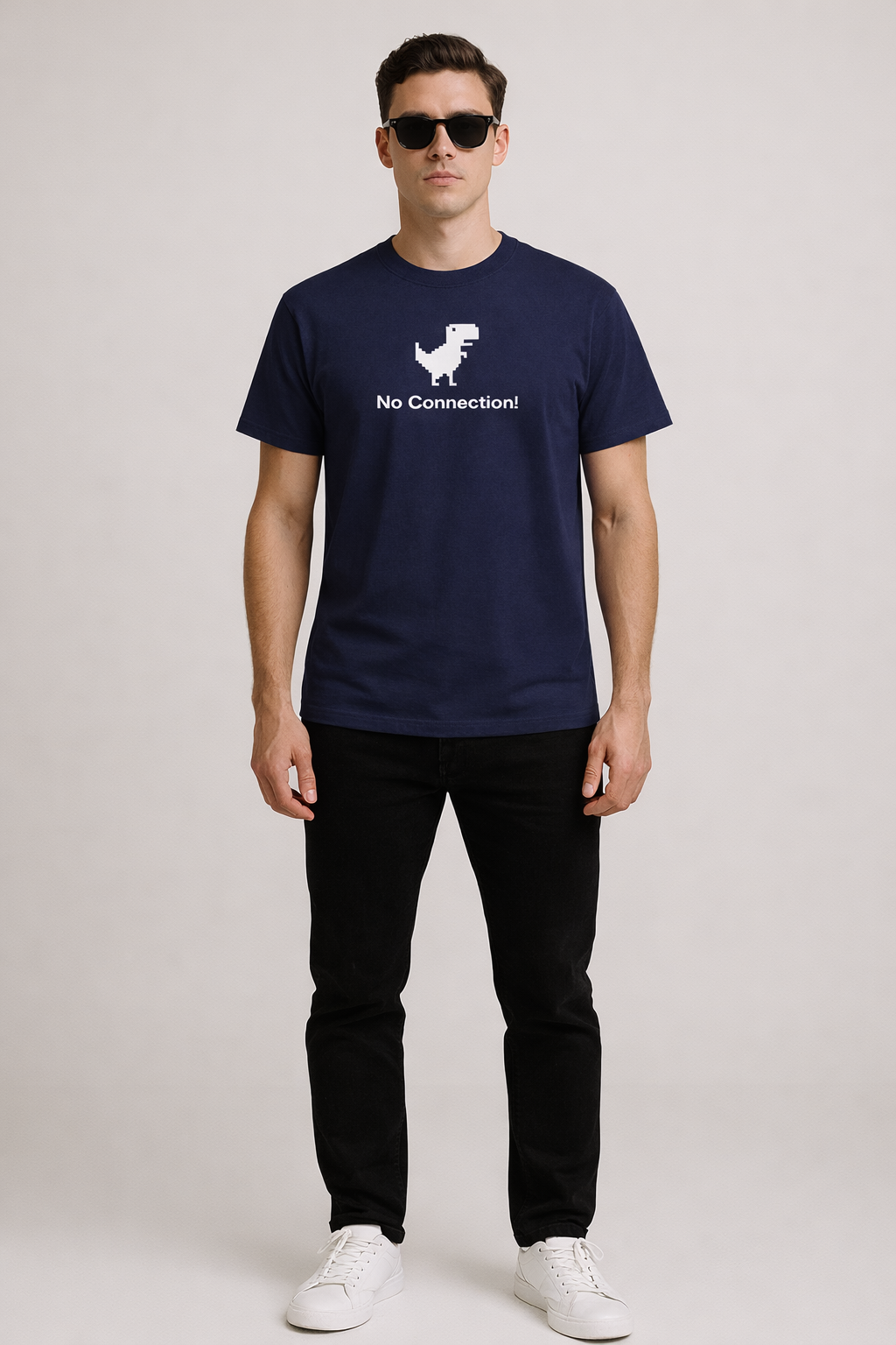 No Connection Graphic T-Shirt – Men’s Minimal Tech Humor Tee