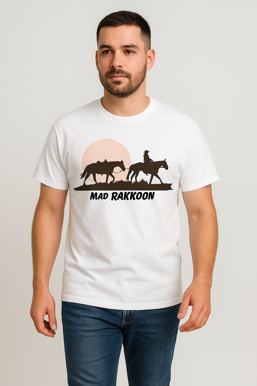 Sunset Cowboy Silhouette Tee – Mad Rakkoon Western Edition