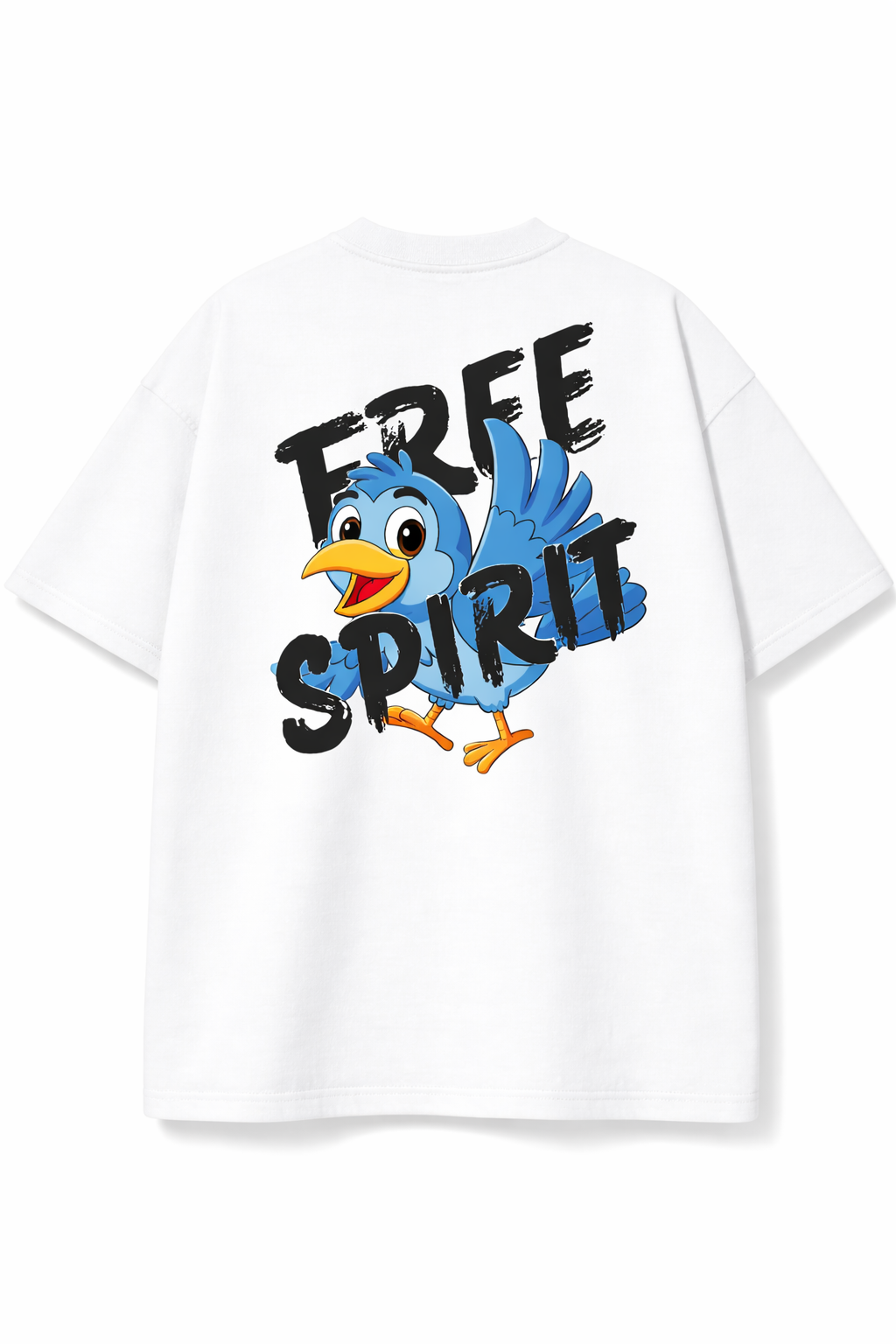 Free Spirit Oversized White T-Shirt – 240 GSM Heavyweight Cotton