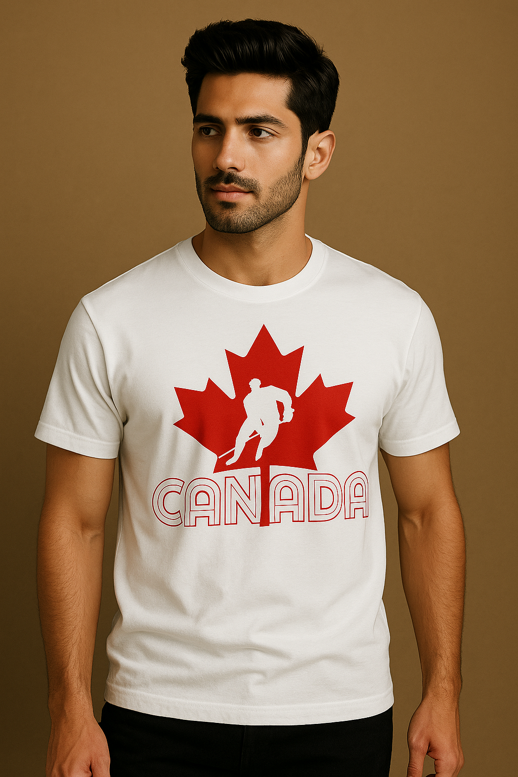 Canada Hockey Maple Leaf T-Shirt 100% Breathable Cotton