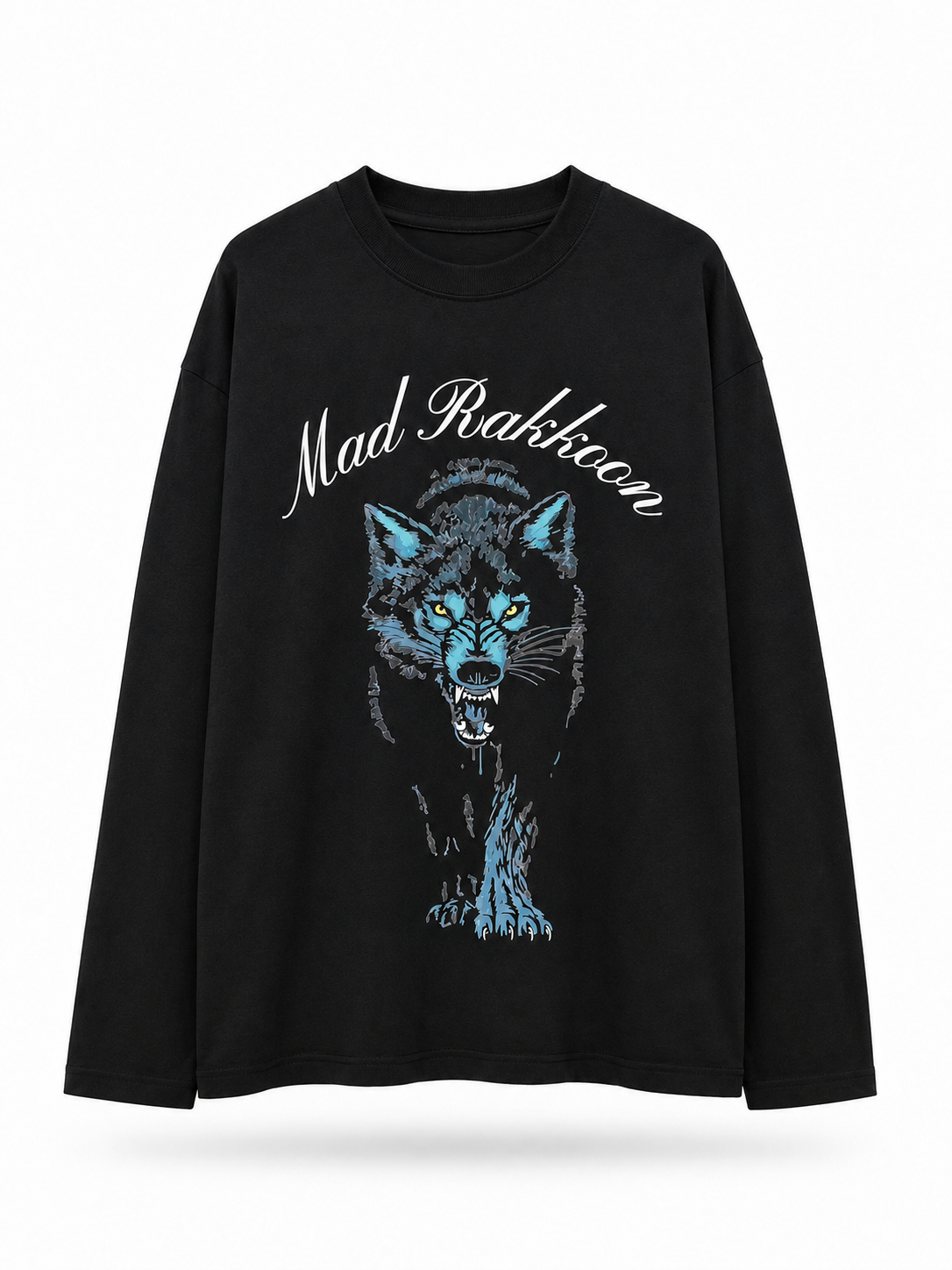 Midnight Wolf 100% Cotton Long-Sleeve T-Shirt – Regular Fit