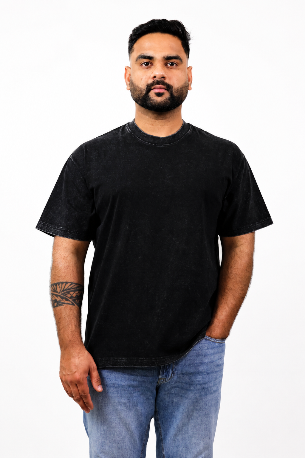 Black Acid Wash Oversized T-Shirt