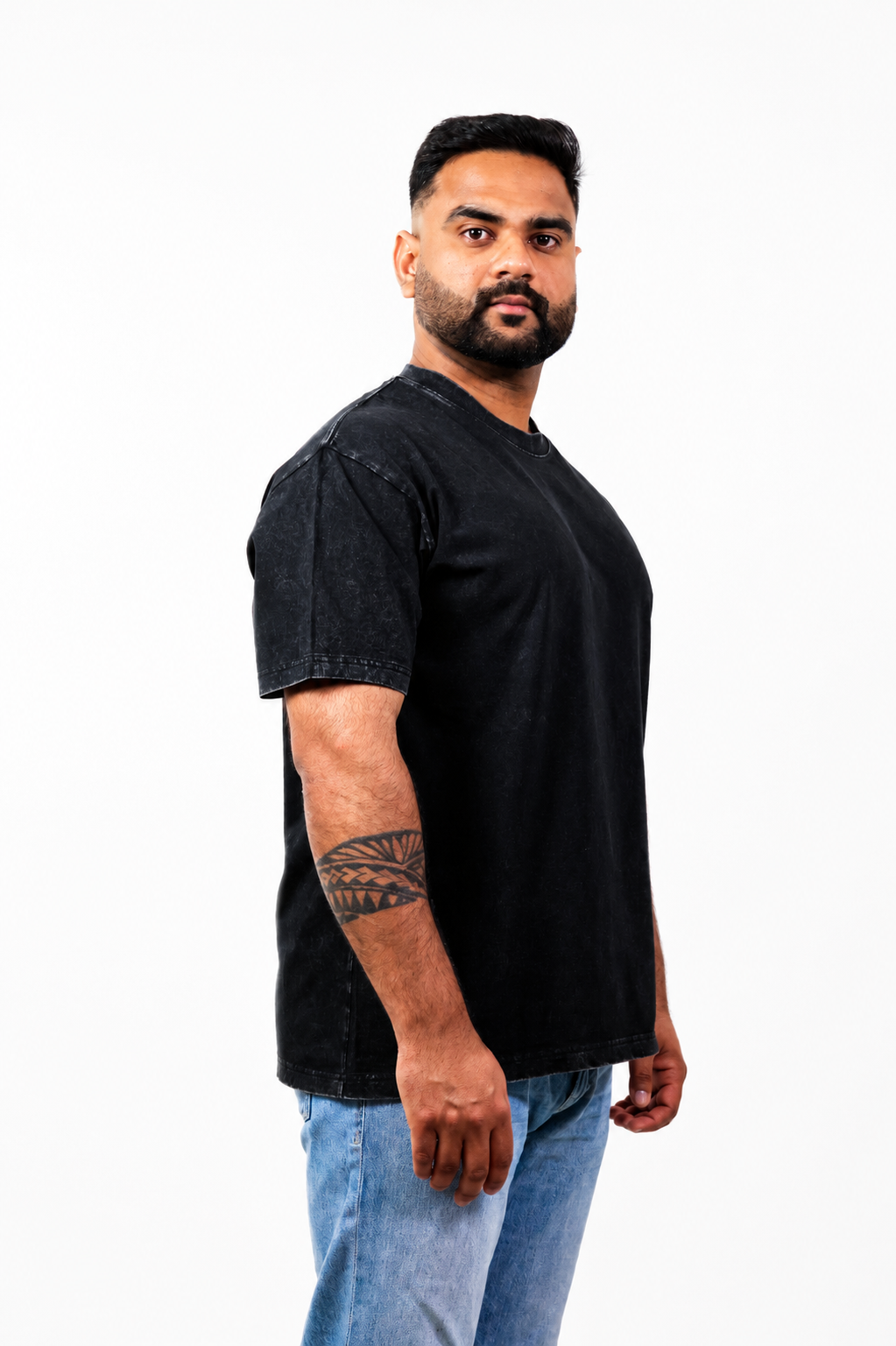 Black Acid Wash Oversized T-Shirt