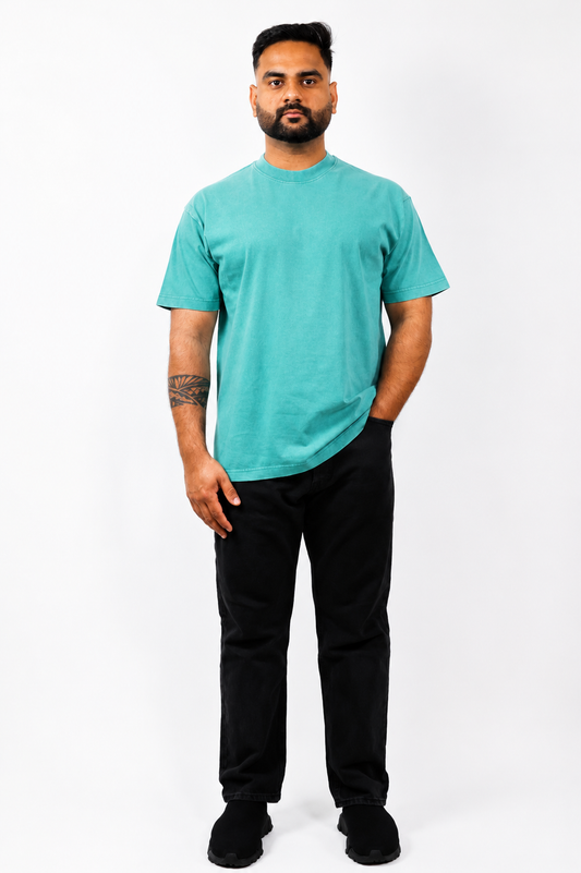 Green Acid Wash Cotton T shirt