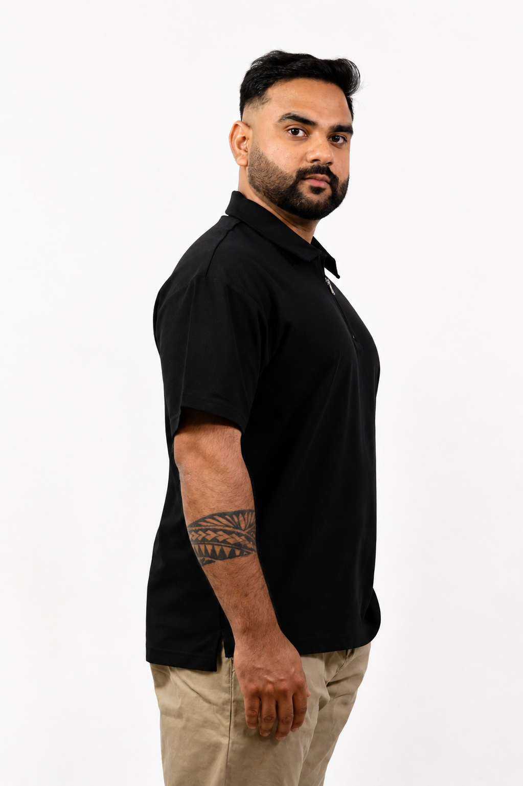 Black Polo Zipper T shirt